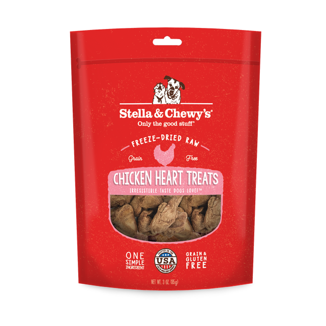Stella & Chewy's Dog Treats Single Ingredient - Chicken Heart (3oz)