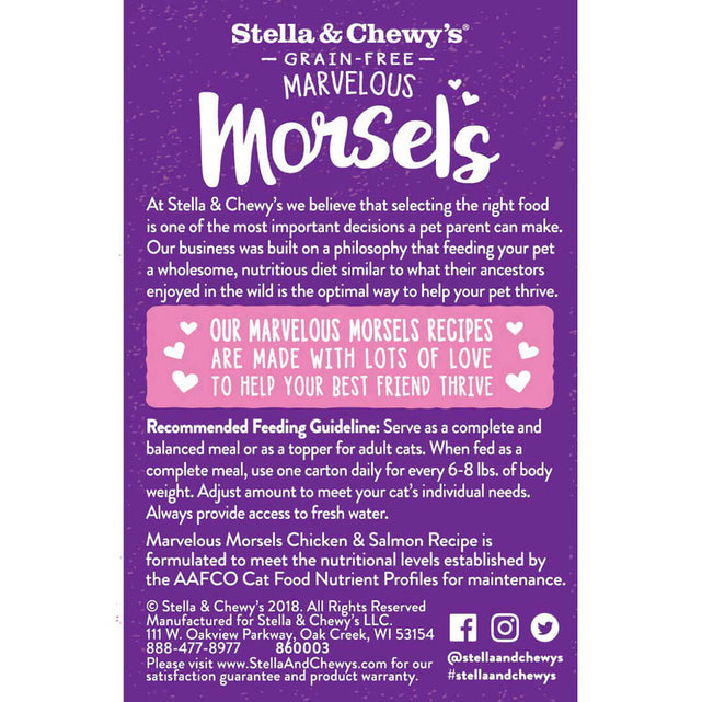 Stella & Chewy's Marvelous Morsels for Cat - Chicken & Salmon Medley (5.5oz)