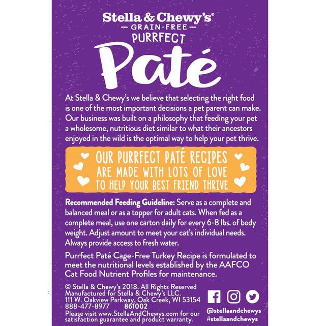 Stella & Chewy's Purrfect Pate for Cat - Cage-Free Turkey (5.5oz)