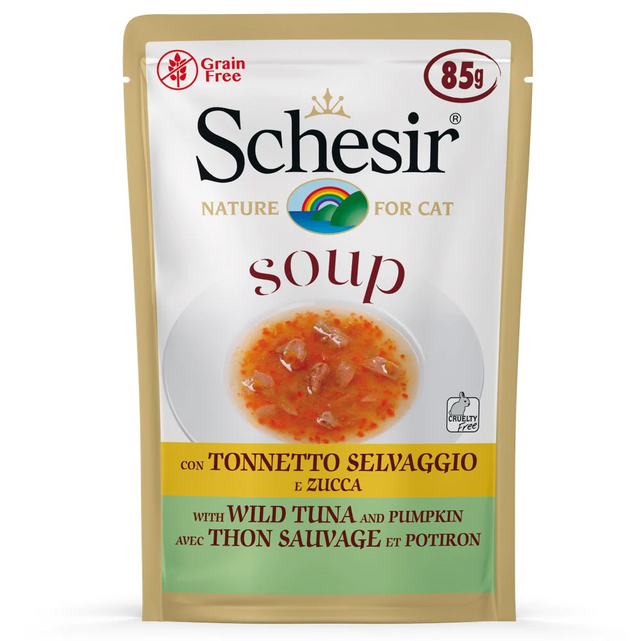 Schesir Cat Pouches in Soup - Wild Tuna & Pumpkin (50g/20x50g)