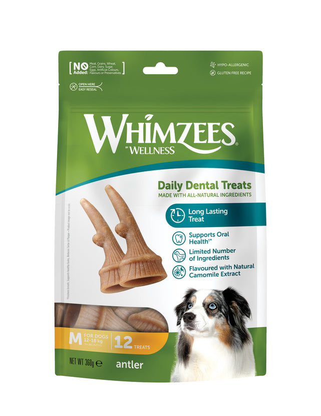 Whimzees Antler Treats for Dogs (S/M/L)