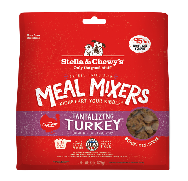Stella & Chewy's Freeze-Dried Raw Dog Meal Mixers Tantalizing Turkey (8oz/18oz)