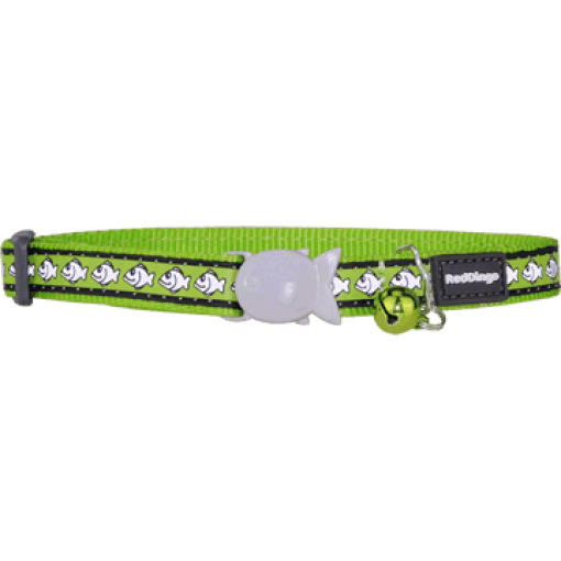 Red Dingo Cat Reflective Collar Lime Green