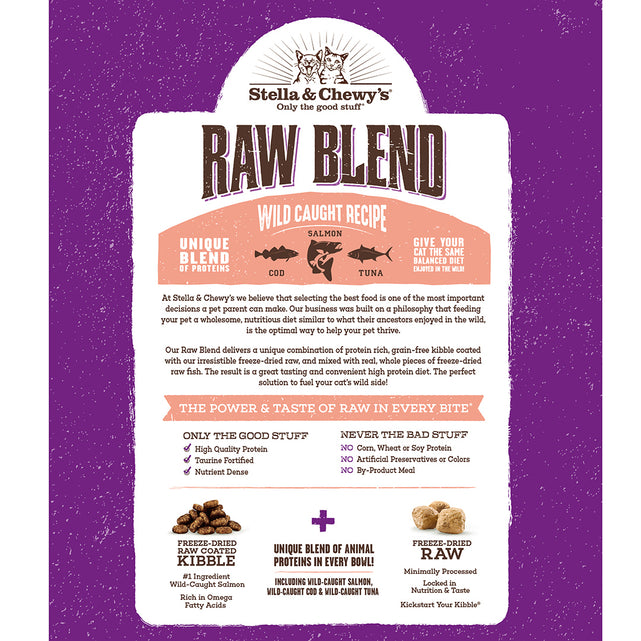 Stella & Chewy's Raw Blend Kibble for Cat - Wild-Caught (5lbs)
