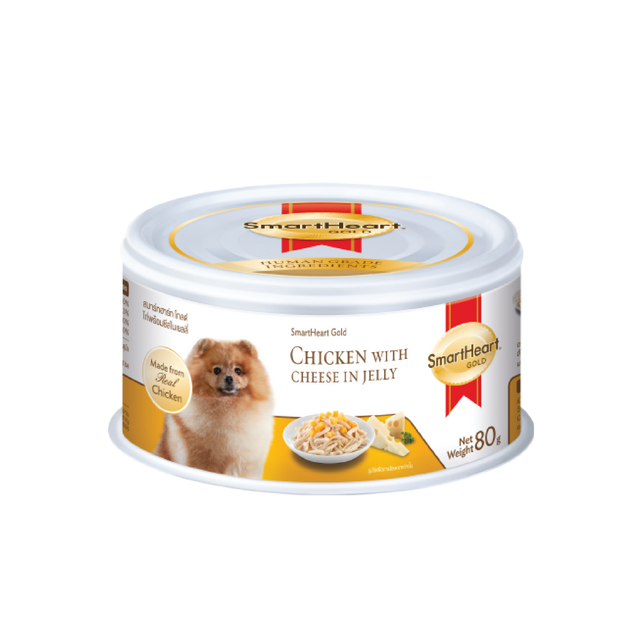 SmartHeart Gold Dog Can Chicken with Cheese in Jelly (80g/80g x 24)