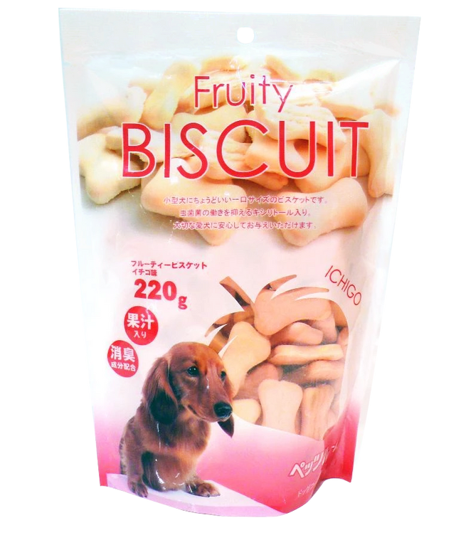 Petz Route Dog Treat Fruity Biscuit Strawberry (220g)