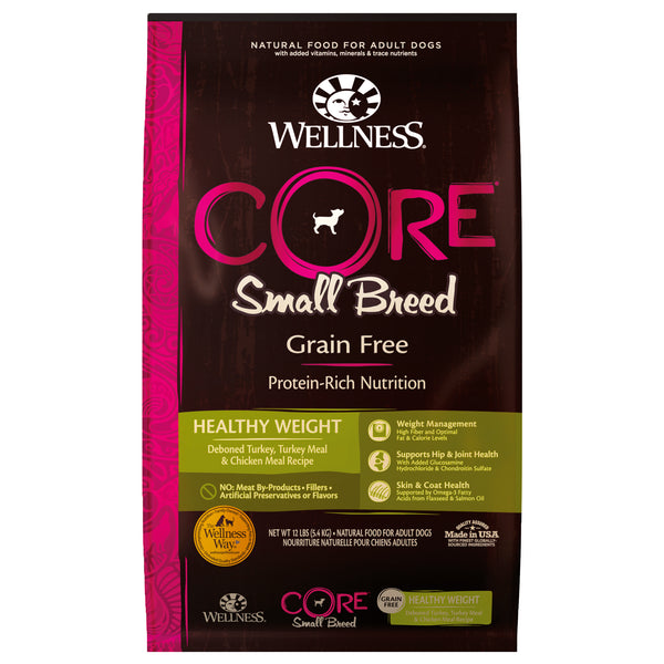 Wellness Dog CORE Grain-Free Small Breed Healthy Weight (4lbs/12lbs ...