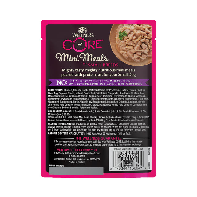 Wellness Dog CORE Small Breed Mini Meals Chunky Chicken & Chicken Liver (3oz)