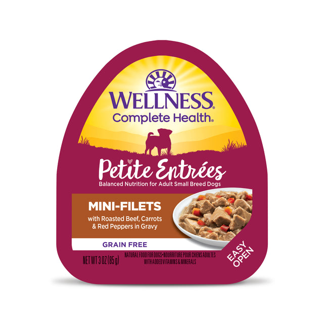 Wellness Dog Petite Entrée Mini-Filets Roasted Beef, Carrots & Red Peppers in Gravy (3oz)