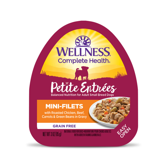 Wellness Dog Petite Entrée Mini-Filets Roasted Chicken, Beef, Carrots & Green Beans in Gravy (3oz)
