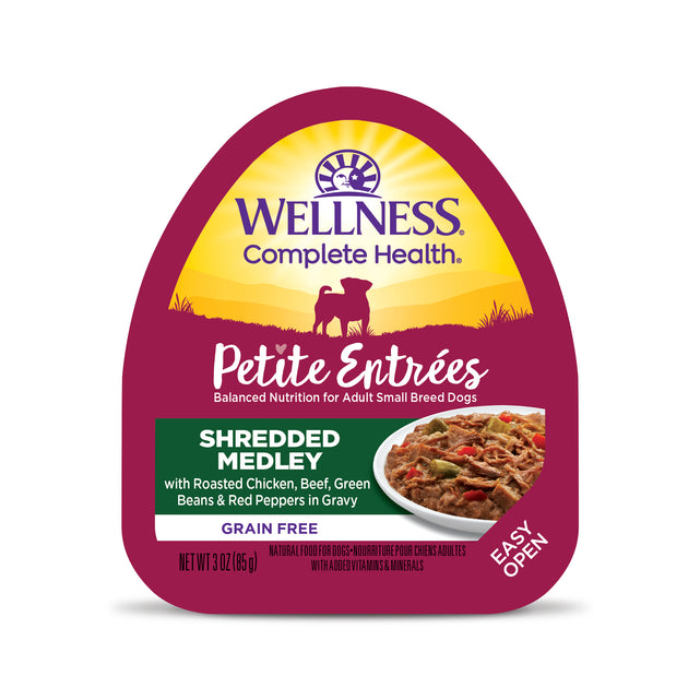 Wellness Dog Petite Entrée Shredded Medley Roasted Chicken, Beef Green Beans & Red Peppers (3oz)