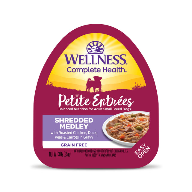 Wellness Dog Petite Entrée Shredded Medley Roasted Chicken, Duck Peas & Carrots (3oz)