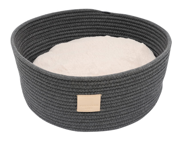 FuzzYard Life Rope Basket Pet Bed - Slate Grey