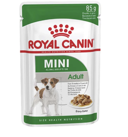 Royal Canin Canine Mini Adult Gravy Pouch Food (85g/12x85g)
