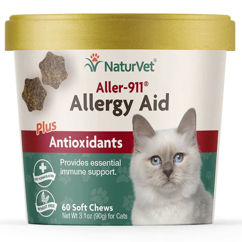 Naturvet Aller 911 Cat Allergy Aid Plus Antioxidants for Cats 60 Soft Chews