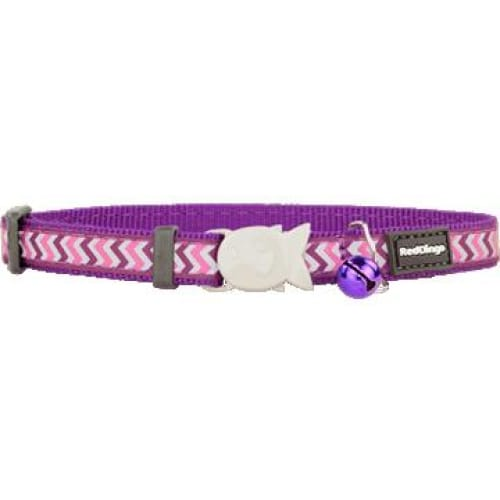 Red Dingo Cat Reflective Ziggy Collar Purple