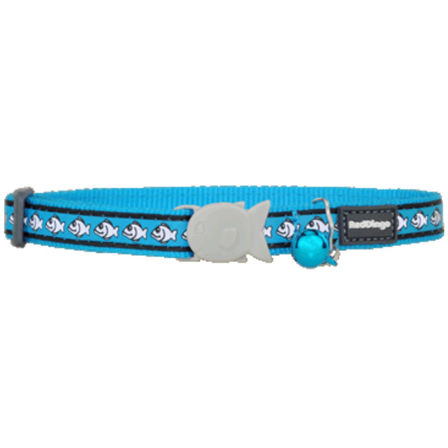 Red Dingo Cat Reflective Collar Turquoise