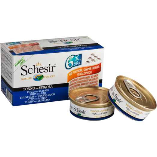 Schesir Cat Can Multipack - Tuna with Seabass (50g/6x50g)