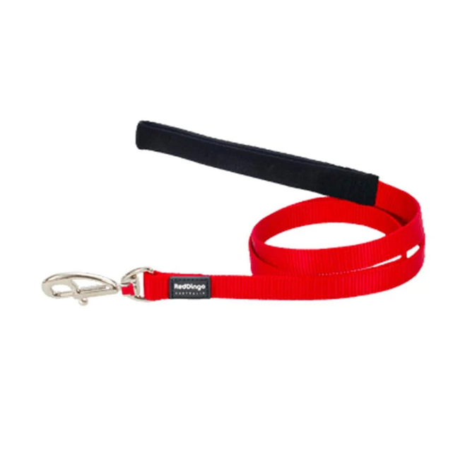 Red Dingo Fixed Classic Dog Lead Red (12mm/15mm/20mm/25mm)