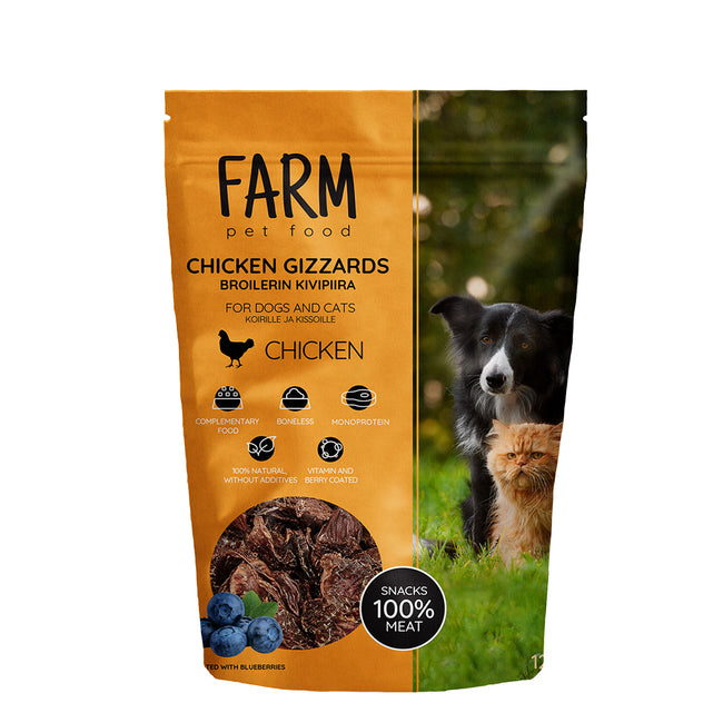 FARM Broiler Chicken Gizzards Treats for Dogs/Cats (120g)