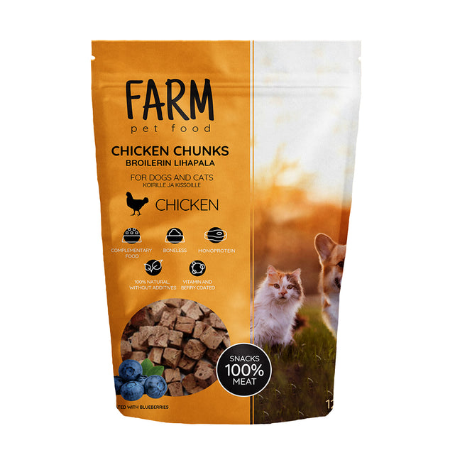 FARM Broiler Chicken Chunks Treats for Dogs/Cats (120g)