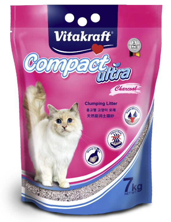 Vitakraft Compact Ultra Charcoal Clumping Litter for Cats (7kg)