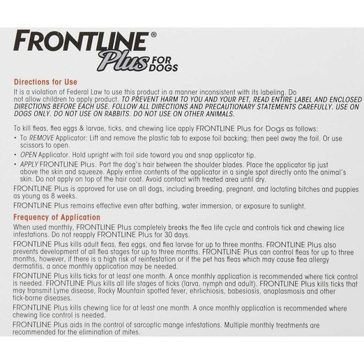 Frontline Plus for Dogs (Various Sizes)